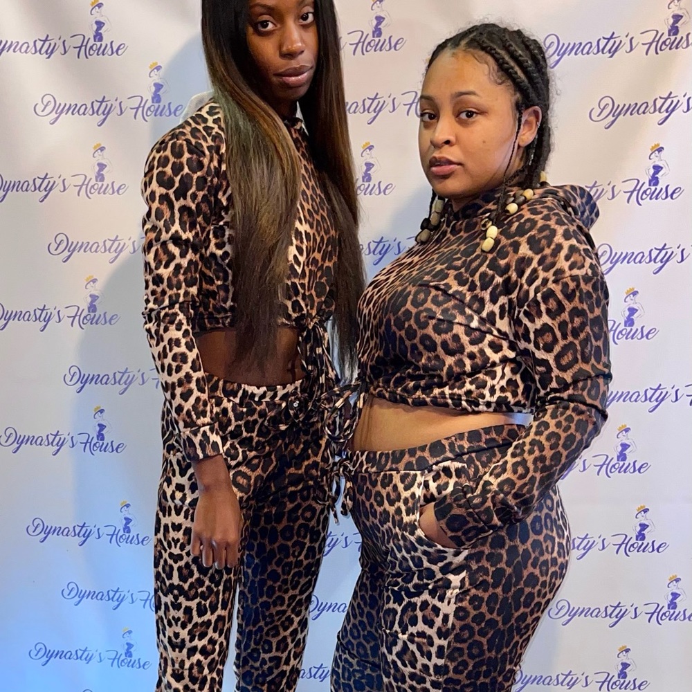 Cheetah crop top Set